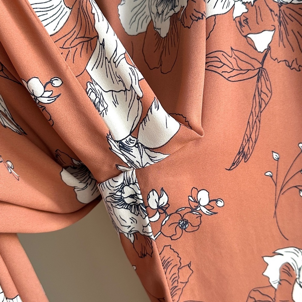 Sienna Sky Floral Cutout Wide Leg Jumpsuit, Peach/White, Summer/Spring, Small - Picture 10 of 16